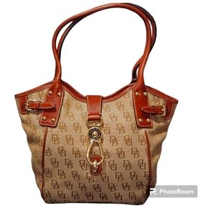 Dooney & Bourke Tan and Brown Shoulder Bag